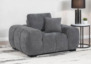 OCTAVIA UPHOLSTERED TRACK ARM ACCENT CHAIR CHARCOAL GREY