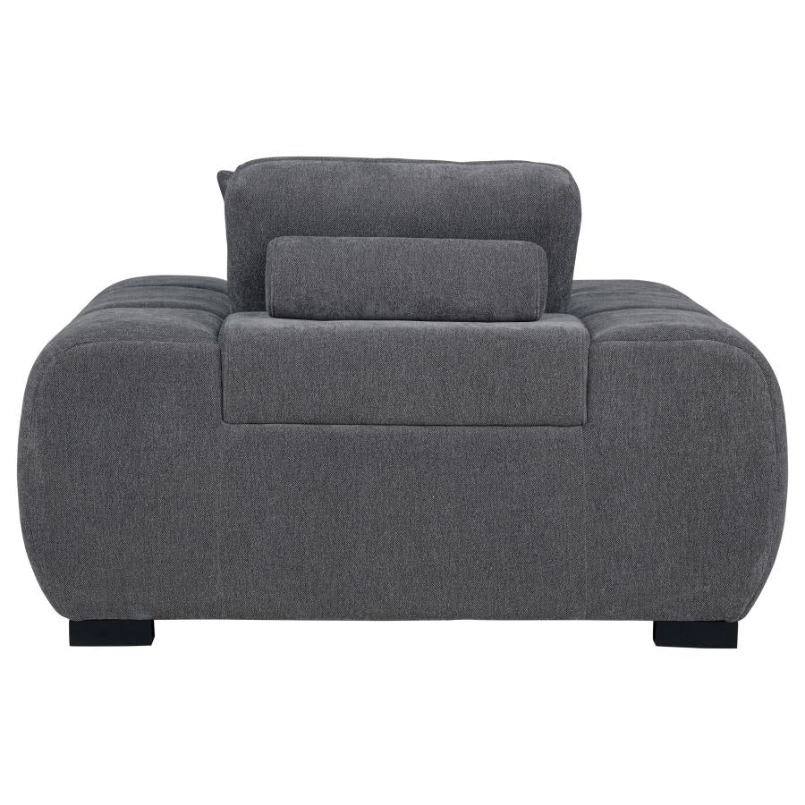 OCTAVIA UPHOLSTERED TRACK ARM ACCENT CHAIR CHARCOAL GREY