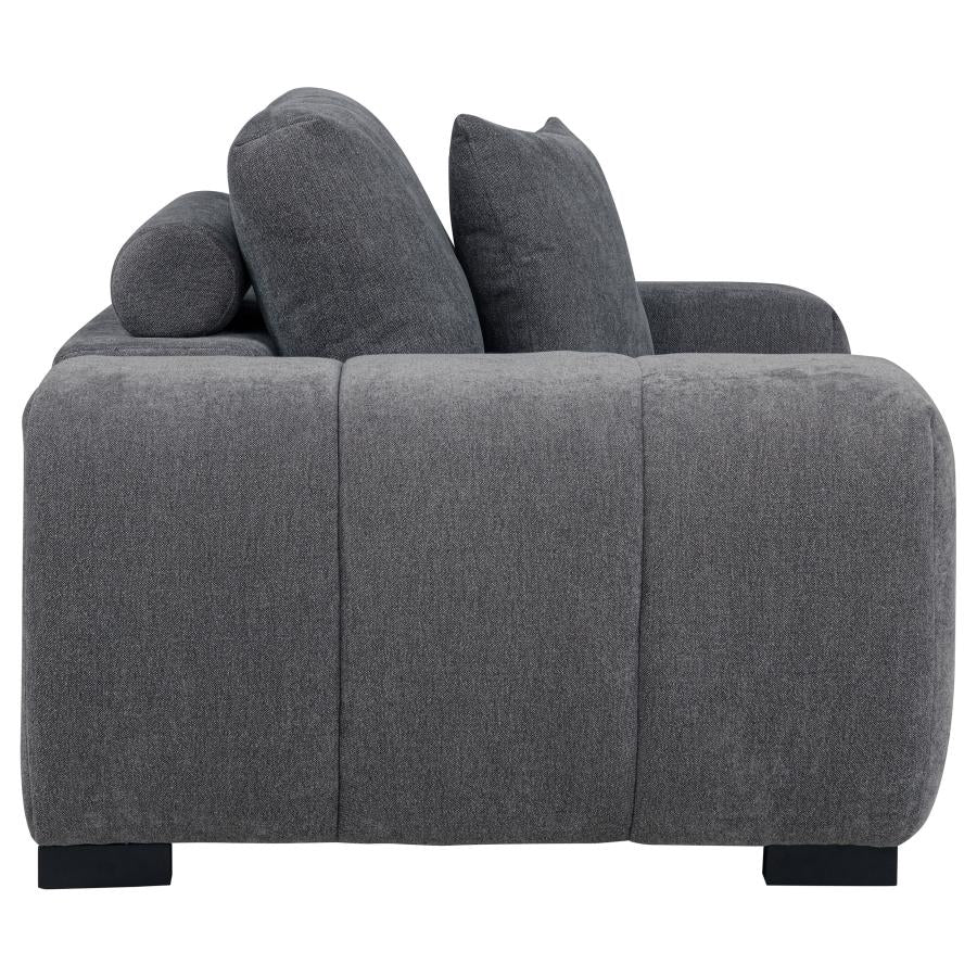 OCTAVIA UPHOLSTERED TRACK ARM ACCENT CHAIR CHARCOAL GREY