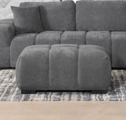 OCTAVIA UPHOLSTERED RECTANGULAR OTTOMAN CHARCOAL GREY