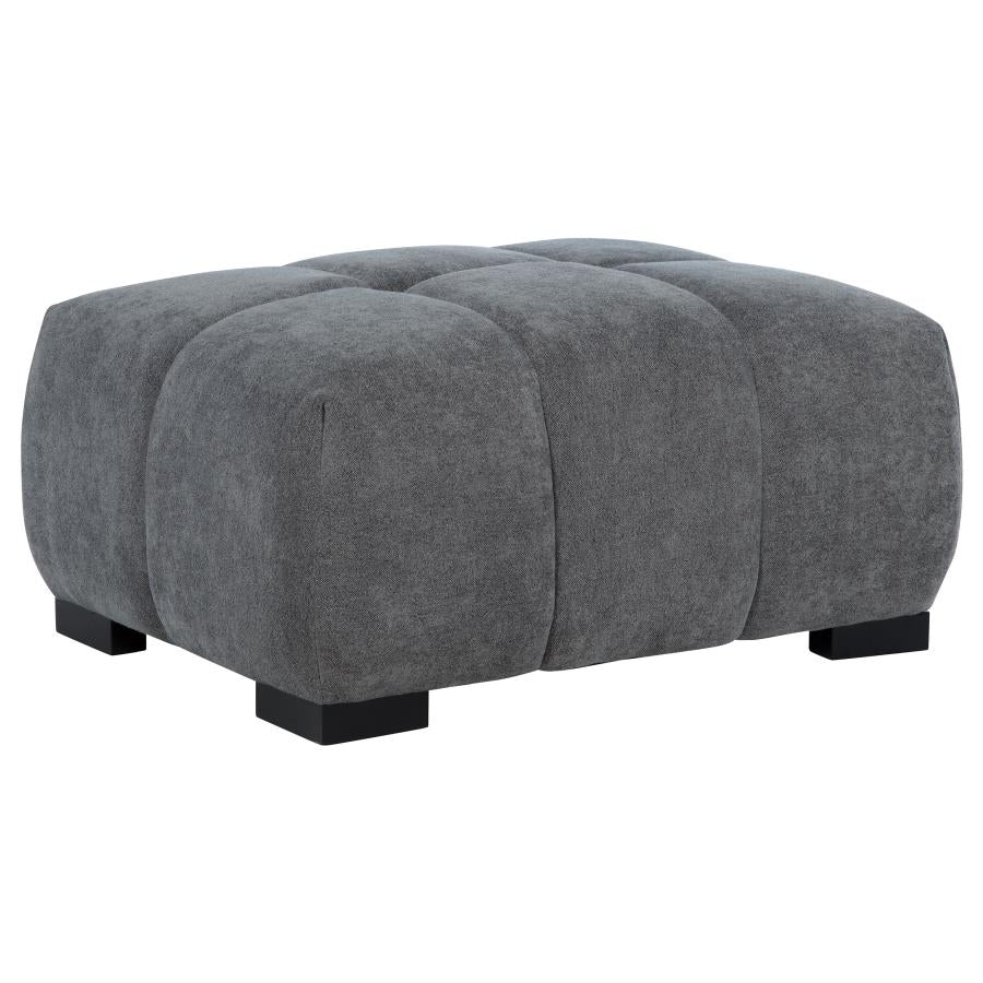 OCTAVIA UPHOLSTERED RECTANGULAR OTTOMAN CHARCOAL GREY