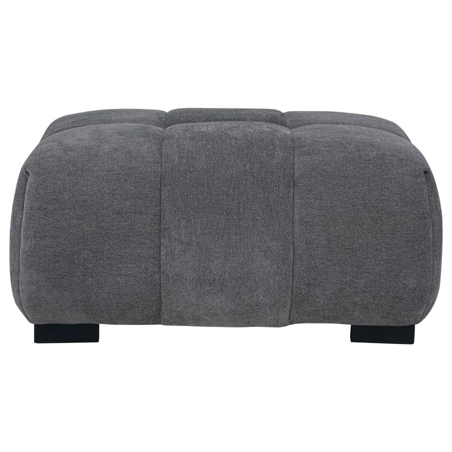 OCTAVIA UPHOLSTERED RECTANGULAR OTTOMAN CHARCOAL GREY