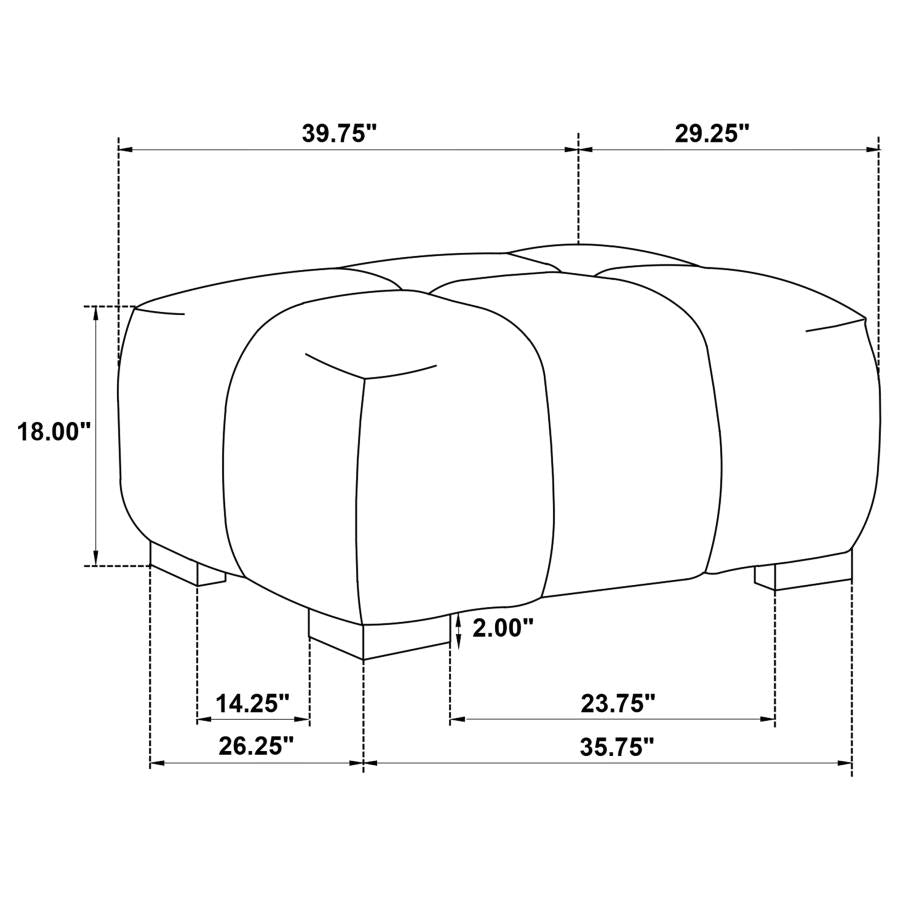 OCTAVIA UPHOLSTERED RECTANGULAR OTTOMAN CHARCOAL GREY