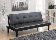 KATRINA UPHOLSTERED TUFTED CONVERTIBLE SOFA BED BLACK