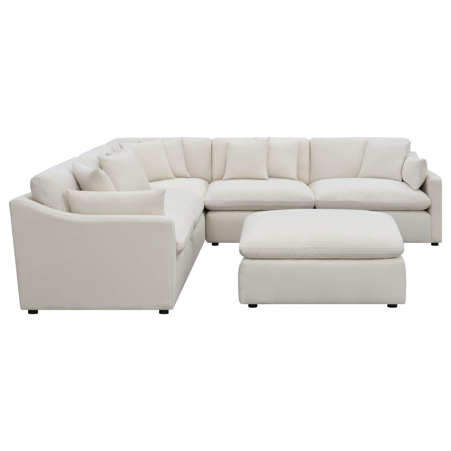 HOBSON 6-PIECE UPHOLSTERED MODULAR SECTIONAL SOFA IVORY