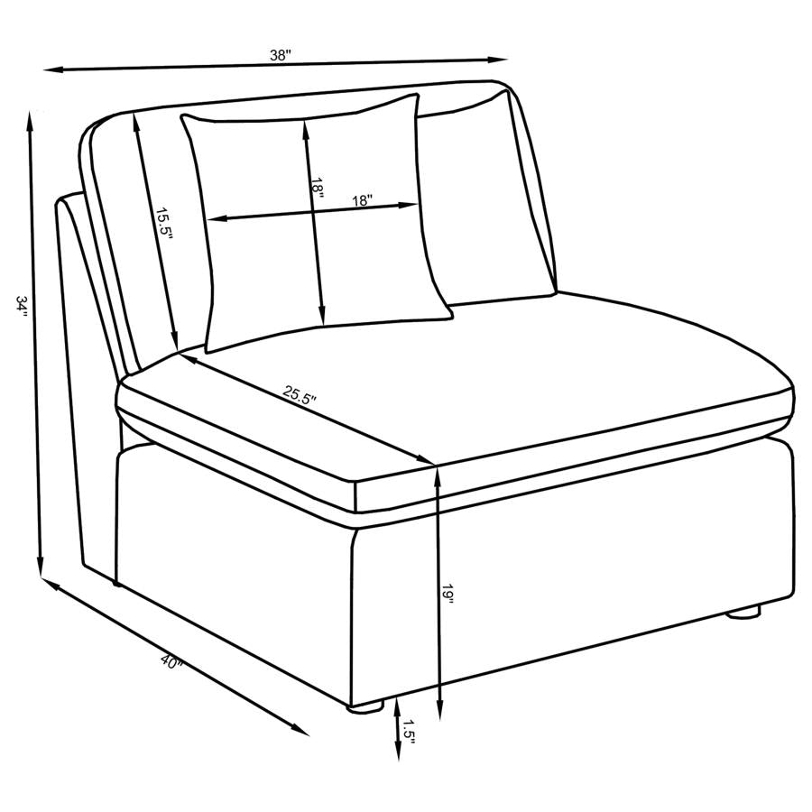 HOBSON 6-PIECE UPHOLSTERED MODULAR SECTIONAL SOFA IVORY