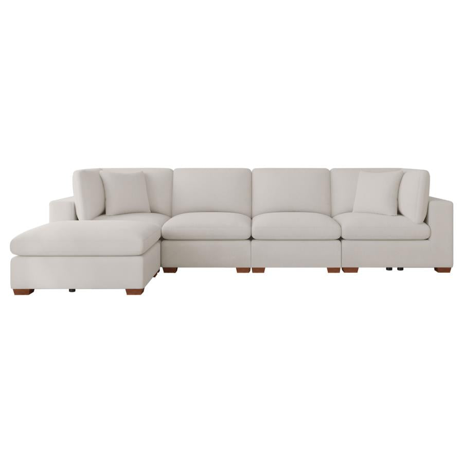 LAKEVIEW 5-PIECE UPHOLSTERED MODULAR SECTIONAL SOFA IVORY