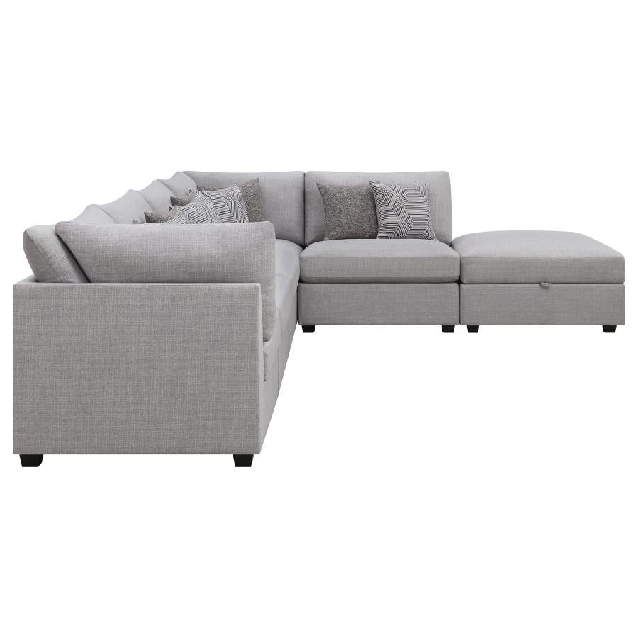 CAMBRIA 6-PIECE UPHOLSTERED MODULAR SECTIONAL SOFA GREY