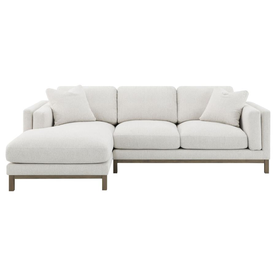 GENEVA BOUCLE UPHOLSTERED SECTIONAL CHAISE SOFA SAND