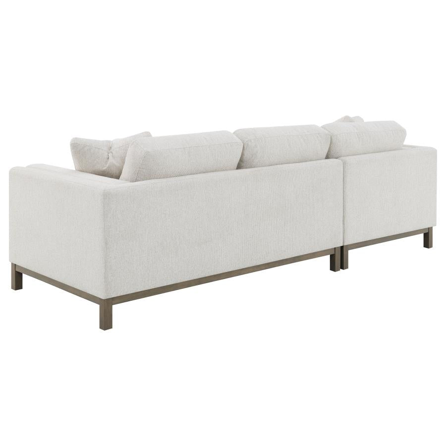 GENEVA BOUCLE UPHOLSTERED SECTIONAL CHAISE SOFA SAND