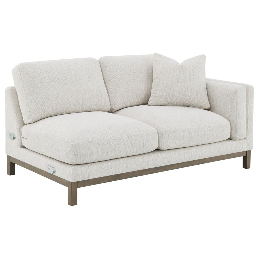 GENEVA BOUCLE UPHOLSTERED SECTIONAL CHAISE SOFA SAND