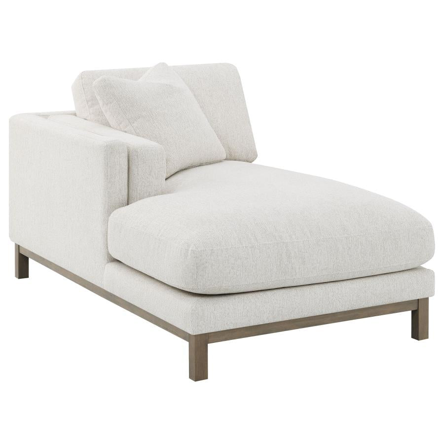 GENEVA BOUCLE UPHOLSTERED SECTIONAL CHAISE SOFA SAND