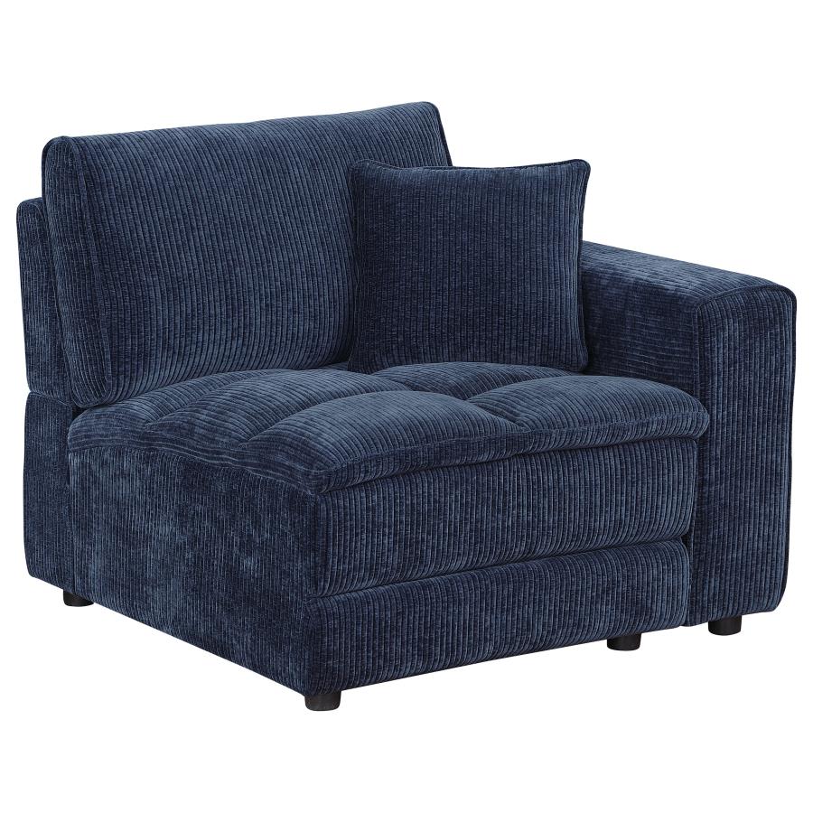ATLANTIC 5-PIECE UPHOLSTERED MODULAR SECTIONAL SOFA BLUE