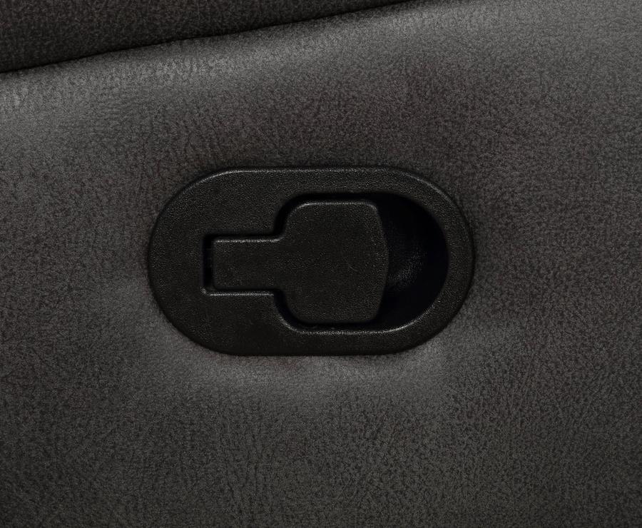 LAWRENCE UPHOLSTERED PADDED ARM RECLINING LOVESEAT CHARCOAL