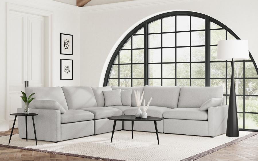 COLLINS 5-PIECE MODULAR POWER RECLINING SECTIONAL GREY