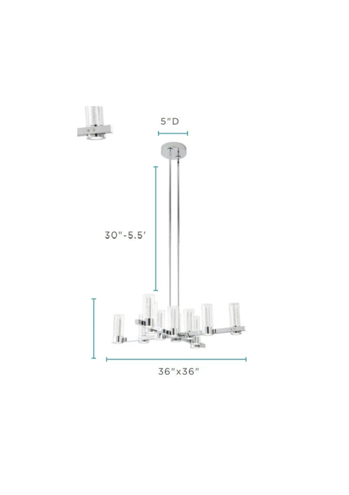 VICTORY 12 LIGHT CHANDELIER // CHROME