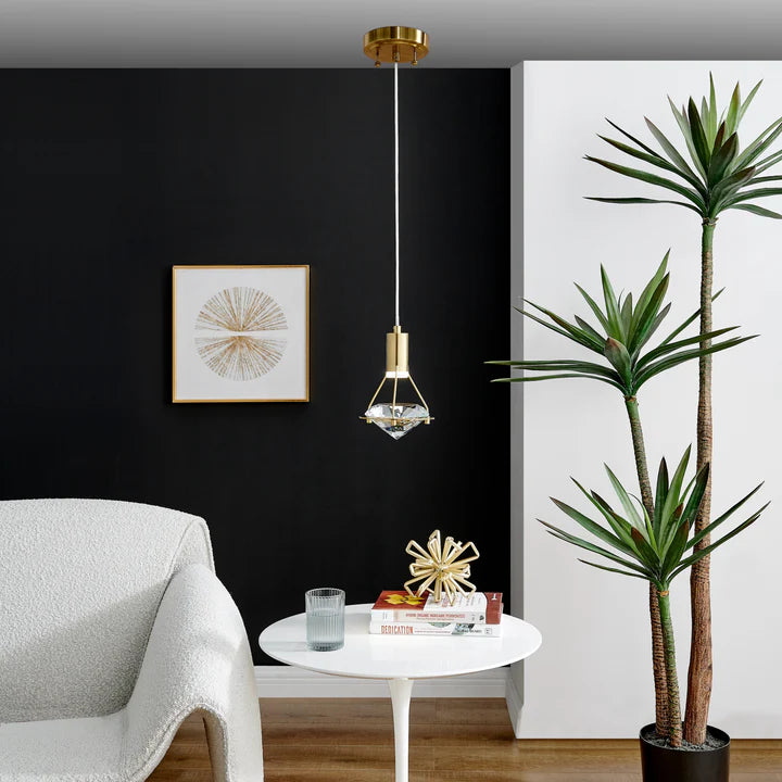 HOLLYWOOD DIAMOND 1 LIGHT PENDANT // GOLD