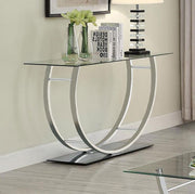 DANVILLE U-SHAPED GLASS TOP ENTRYWAY CONSOLE TABLE CHROME