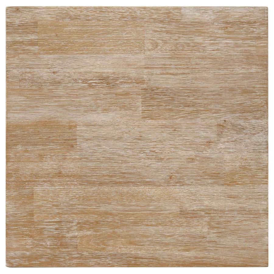 HOLLIS SQUARE WOOD END TABLE WITH SHELF BROWN AND WHITE