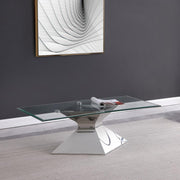 JENNY GLASS TOP STAINLESS STEEL COFFEE TABLE CHROME