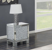 GILLIAN RECTANGULAR MIRRORED ACRYLIC SIDE END TABLE SILVER