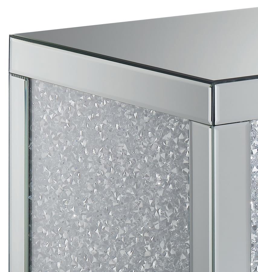 GILLIAN RECTANGULAR MIRRORED ACRYLIC SIDE END TABLE SILVER