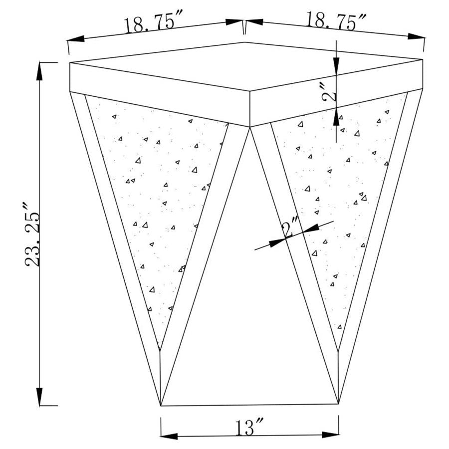 AMORE SQUARE MIRRORED ACRYLIC CRYSTAL SIDE END TABLE SILVER
