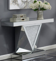 AMORE MIRRORED ACRYLIC ENTRYWAY SOFA CONSOLE TABLE SILVER