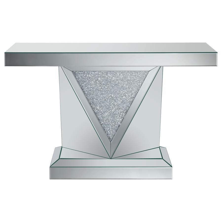 AMORE MIRRORED ACRYLIC ENTRYWAY SOFA CONSOLE TABLE SILVER