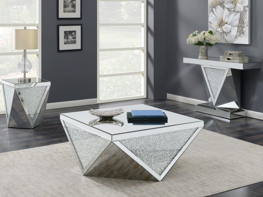 AMORE MIRRORED ACRYLIC ENTRYWAY SOFA CONSOLE TABLE SILVER