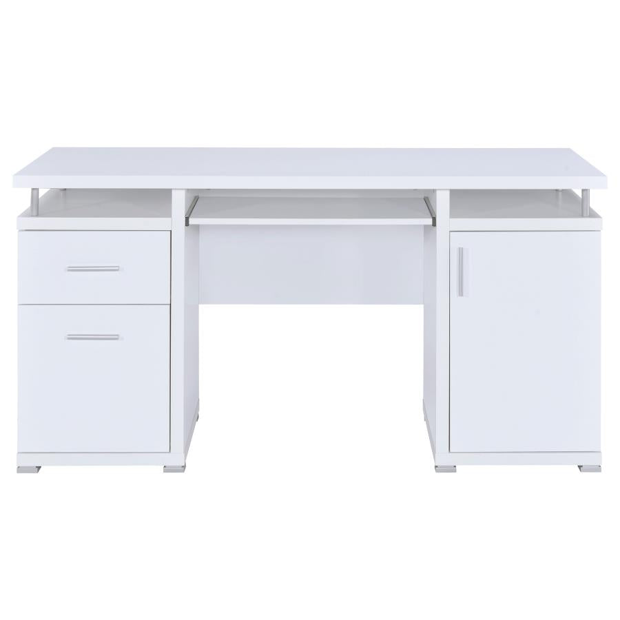 TRACY 55-INCH 2-DRAWER OFFICE COMPUTER DESK WHITE