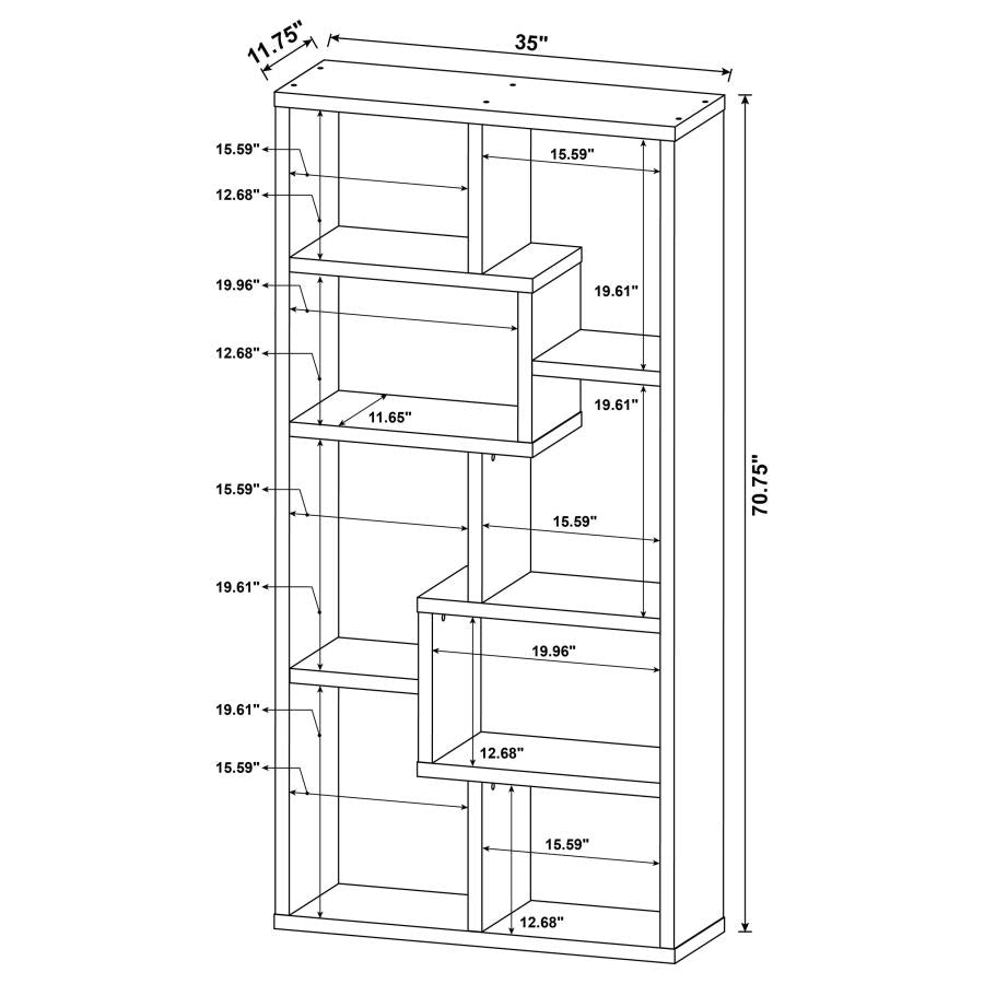 THEO 71-INCH 7-SHELF BOOKSHELF