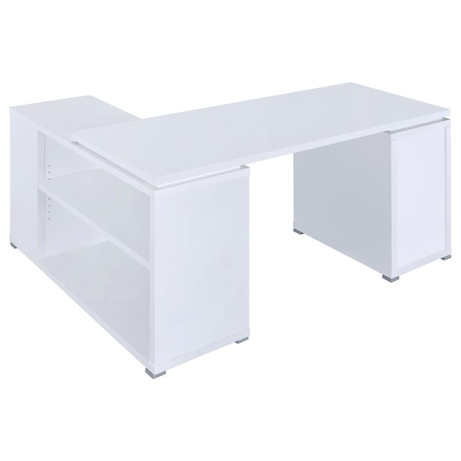 YVETTE 60-INCH 3-DRAWER L-SHAPE COMPUTER DESK WHITE