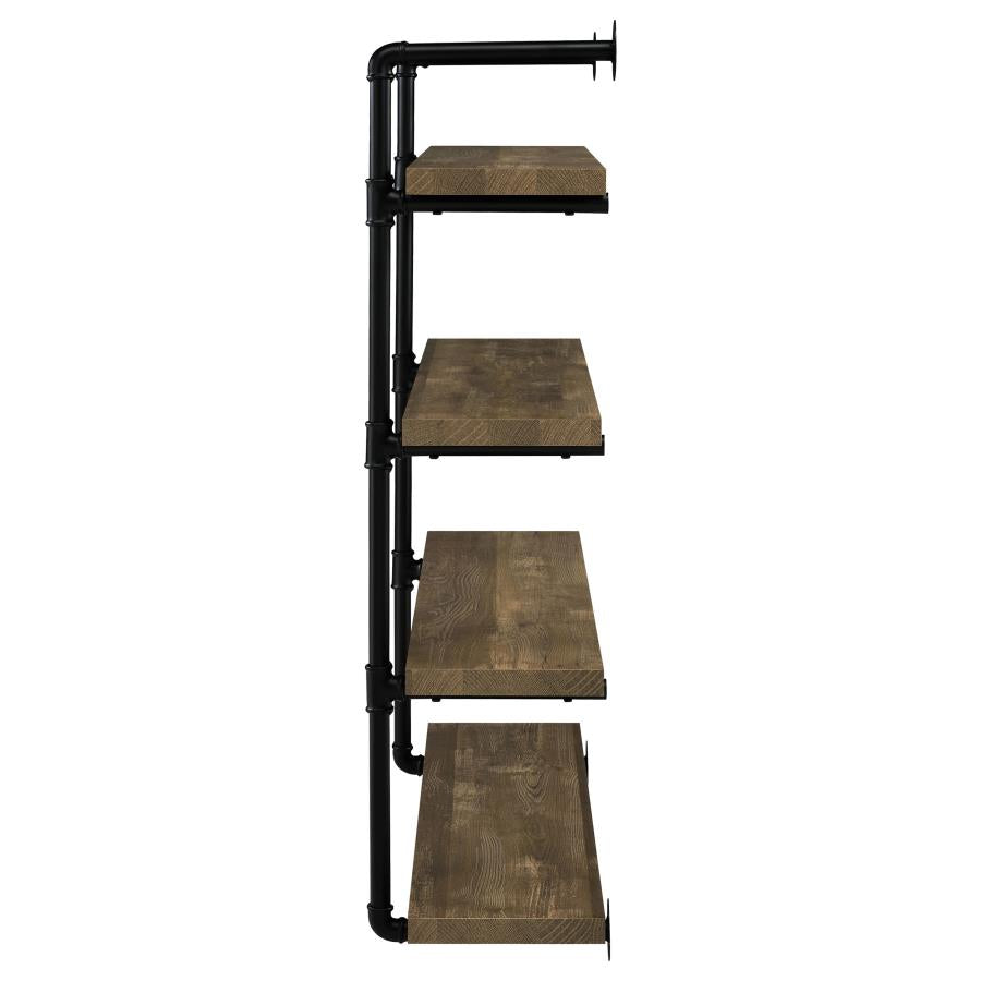 ELMCREST 39-INCH 4-SHELF WALL BOOKSHELF RUSTIC OAK