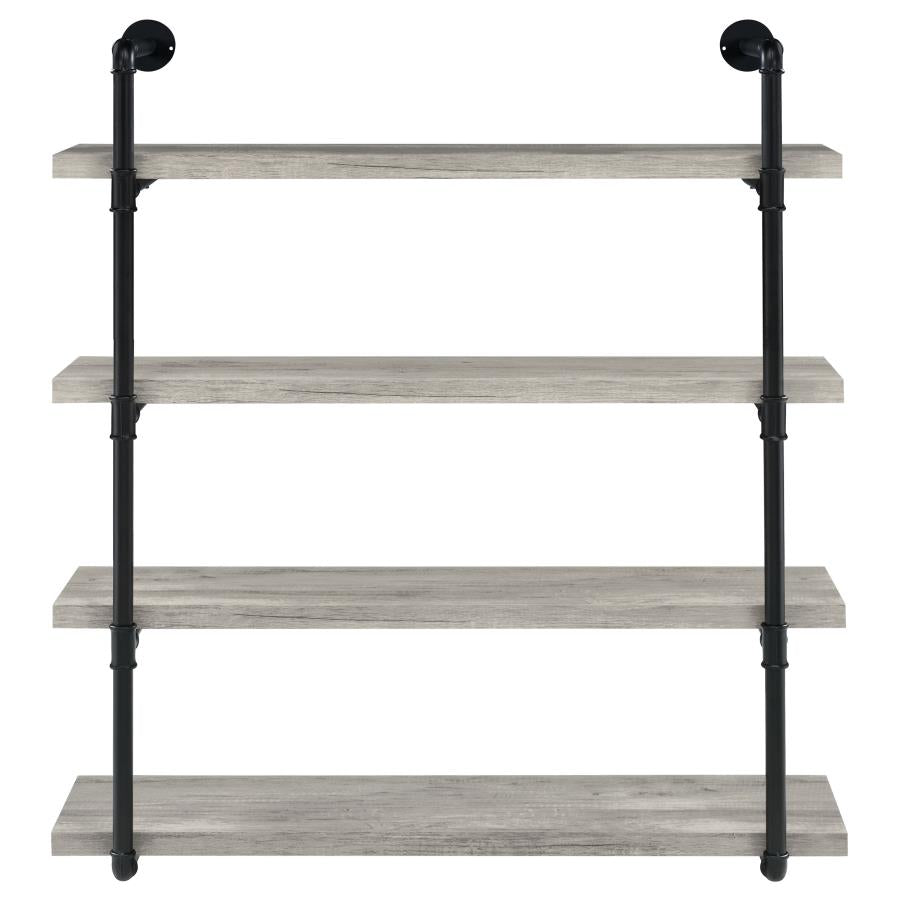 ELMCREST 39-INCH 4-SHELF WALL BOOKSHELF GREY DRIFTWOOD