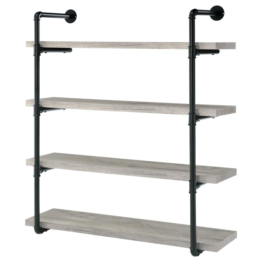 ELMCREST 39-INCH 4-SHELF WALL BOOKSHELF GREY DRIFTWOOD