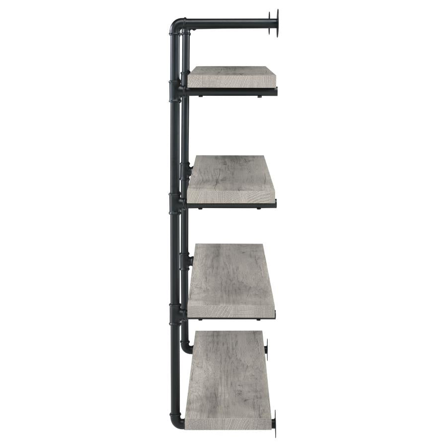 ELMCREST 39-INCH 4-SHELF WALL BOOKSHELF GREY DRIFTWOOD
