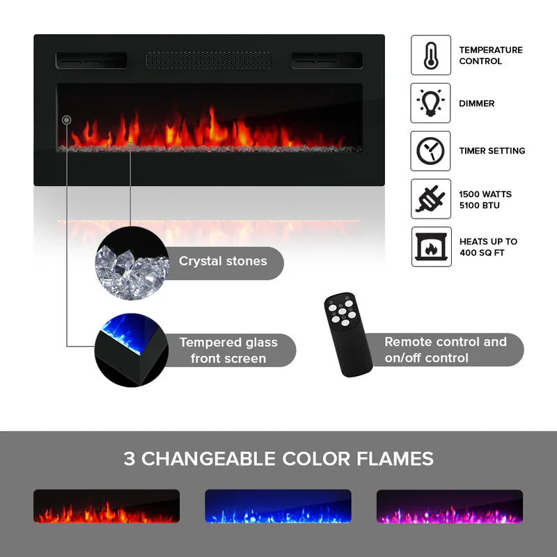 GIZA BL-EF FLOATING FIREPLACE TV STAND