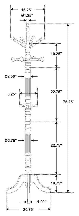ACHELLE 11 HOOK FREESTANDING COAT RACK HANGER