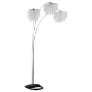 MIRIAM 90-INCH HANGING CRYSTAL ARC FLOOR LAMP CHROME