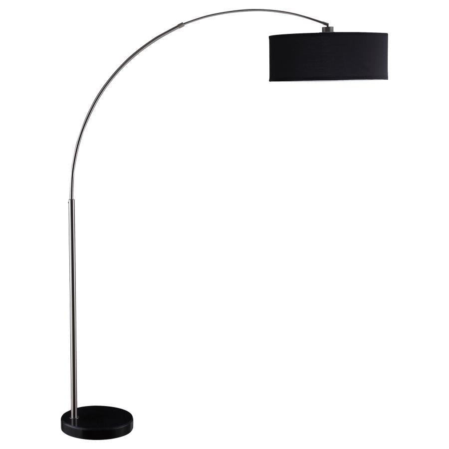 KAWKE 81-INCH ARCHED DRUM SHADE METAL FLOOR LAMP BLACK