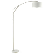 MONIZ 81-INCH DRUM SHADE ARC ADJUSTABLE FLOOR LAMP CHROME