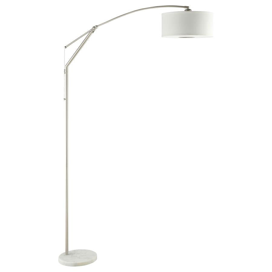 MONIZ 81-INCH DRUM SHADE ARC ADJUSTABLE FLOOR LAMP CHROME