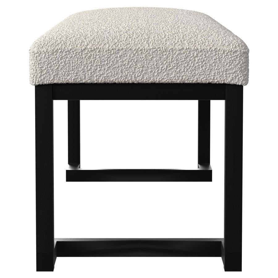 MESA BOUCLE UPHOLSTERED TUFTED ACCENT BENCH VANILLA