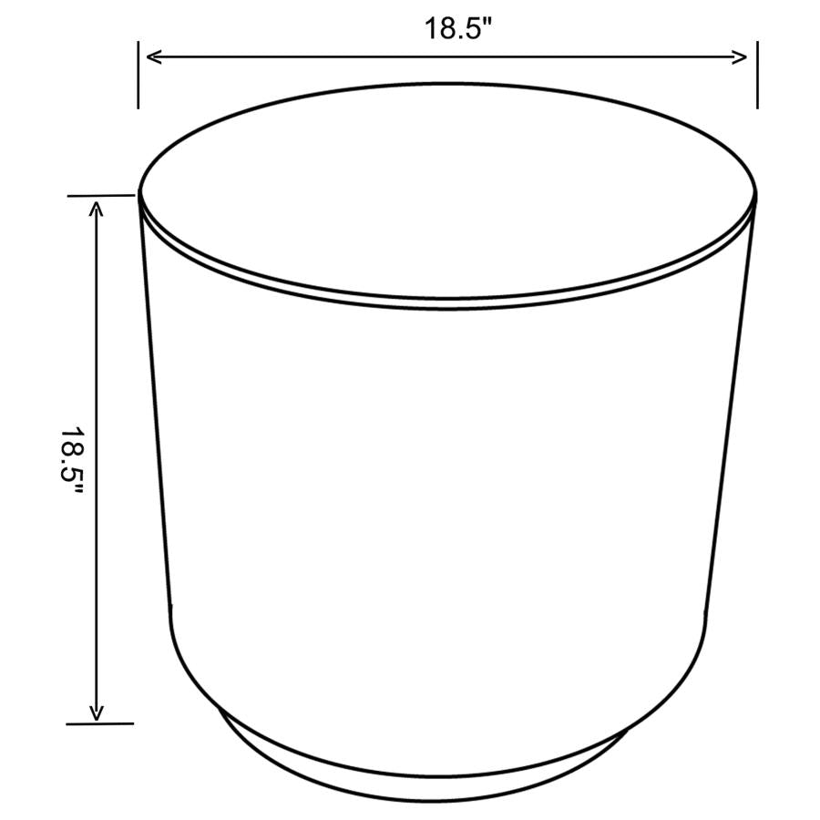 ZENA FAUX SHEEPSKIN UPHOLSTERED ROUND OTTOMAN