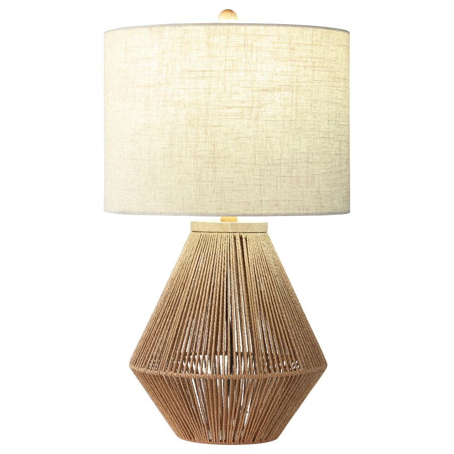 PRYOR DRUM SHADE HANDWOVEN ROPE TABLE LAMP NATURAL