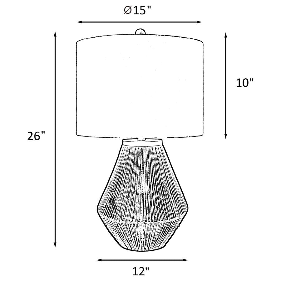 PRYOR DRUM SHADE HANDWOVEN ROPE TABLE LAMP NATURAL