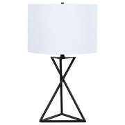 MIRIO 26-INCH DRUM SHADE METAL BEDSIDE TABLE LAMP BLACK