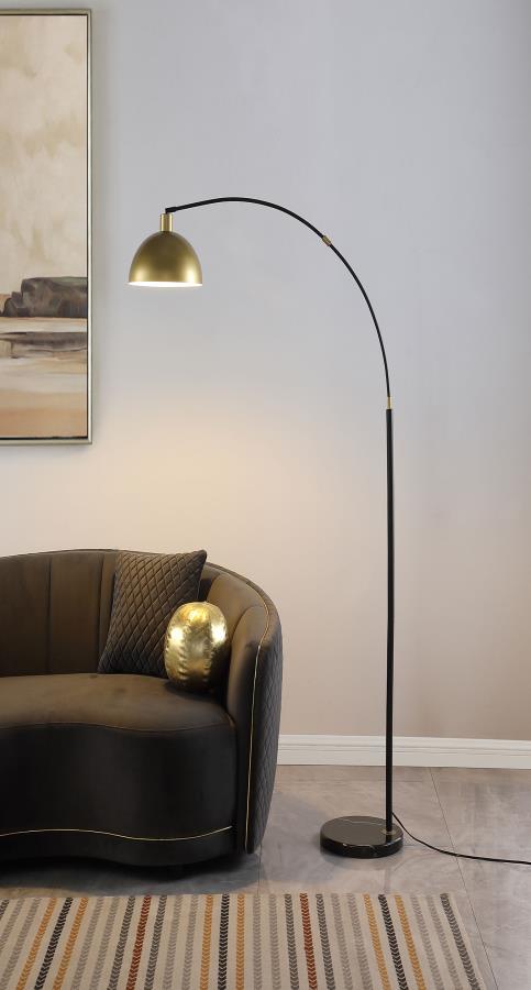 GLORIA 74-INCH ARCHED DOME SHADE METAL FLOOR LAMP BLACK