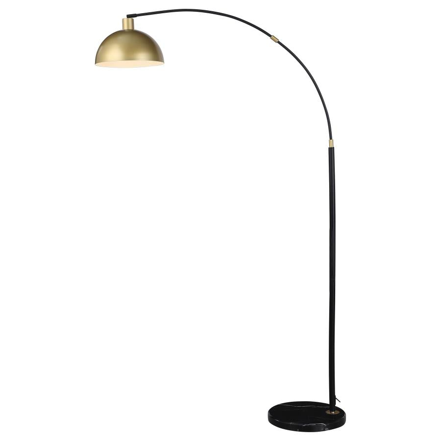 GLORIA 74-INCH ARCHED DOME SHADE METAL FLOOR LAMP BLACK